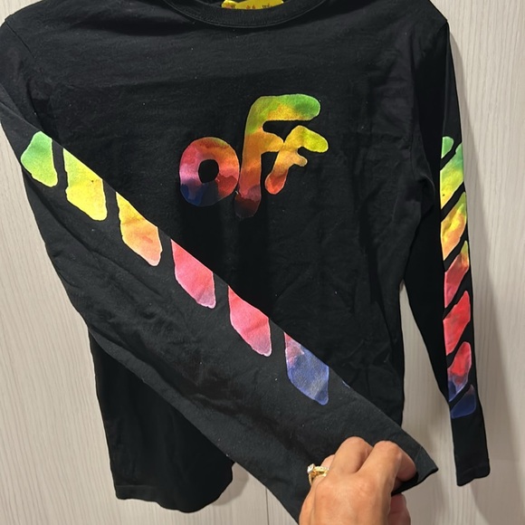 Host pick. Off-white Boy's Watercolor Rounded Logo Arrow Long-sleeve Tee size 10 - Picture 5 of 9